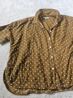 Madewell Mustard Polka Dot Button-Up Shirt